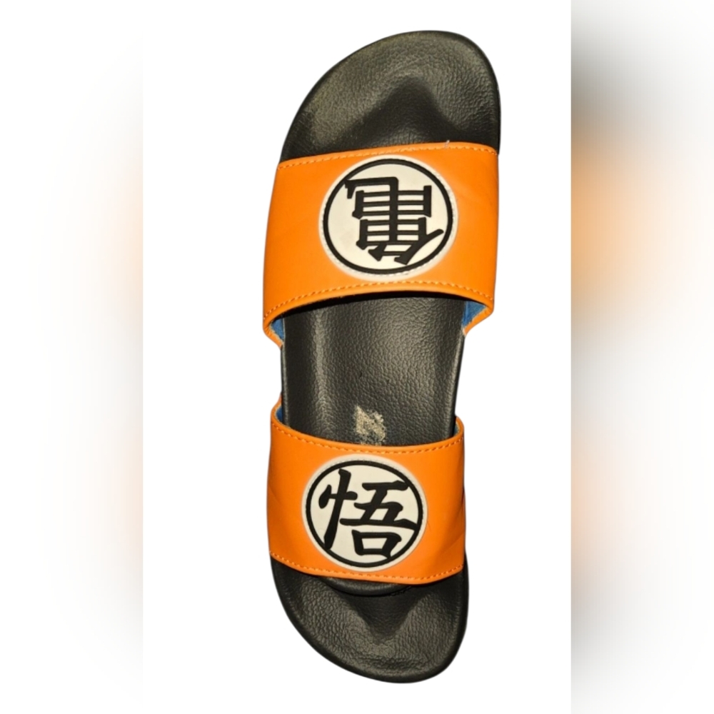 Orange and Black Slide Sandals